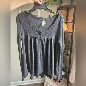 Free People We The Free Black Long Sleeve Tee
